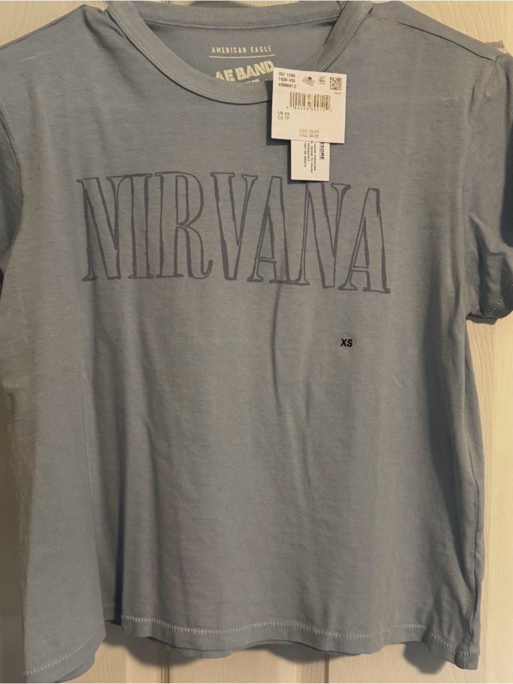 American Eagle Outfitters women’s Band Tee NIRVANA NEW Size X-Small Blue T-shirt